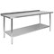 Emma and Oliver Stainless Steel 18 Gauge Prep and Work Table with Backsplash and Shelf, NSF